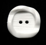 B11216 19mm White Matt Centre 2 Hole Button