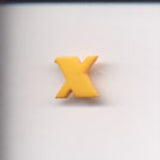 B7105 13mm Letter X Alphabet Shank Button Yellow