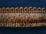 FT723 25mm Deep Beige Brown Cut Ruched Fringing - Ribbonmoon
