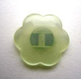B16261 18mm Mint Green Semi Transparent Flower Shank Button - Ribbonmoon