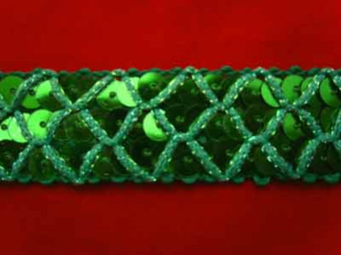 SQBRAID08 22mm Bottle and Parakeet Green Sequin Braid - Ribbonmoon