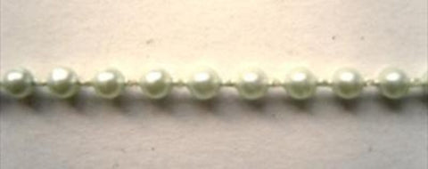 PT25 3mm Mist Green Strung Pearl / Bead String Trimming - Ribbonmoon