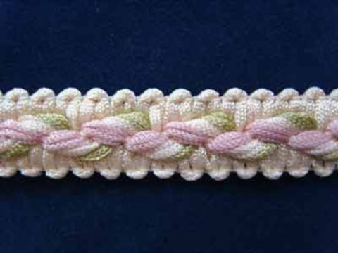 FT651 16mm Cream, Green and Pink Braid Trimming
