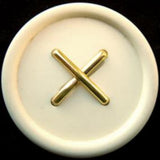 B8374 43mm Cream and Gold Matt Button, Hole Built into the Back - Ribbonmoon