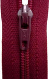 Z3887 YKK 13cm Pale Bright Burgundy Nylon No.3 Closed End Zip - Ribbonmoon