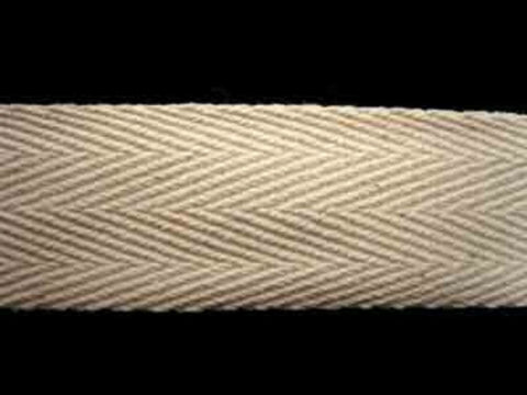 WTAPE18 25mm Cream Herringbone Twill Tape 100% Cotton Webbing - Ribbonmoon