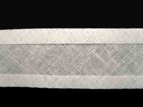 BB044 25mm White 100% Cotton Bias Binding Tape - Ribbonmoon