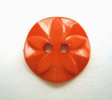 B5153 16mm Burnt Orange Glossy Flower Design 2 Hole Button - Ribbonmoon