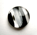 B13056 17mm Black and Pearl Variegated Polyester Shank Button - Ribbonmoon