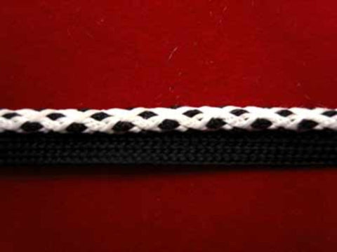 FT924 3.5mm Black and White Cord on an Insertion Braid - Ribbonmoon