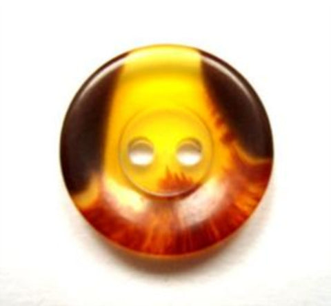B15348 18mm Amber and Brown Semi Translucent 2 Hole Button - Ribbonmoon