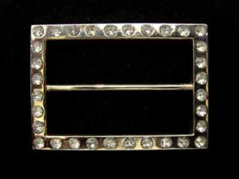 BK67 49mm Silver Metal Slider Buckle with Diamante, 39mm Inside Width