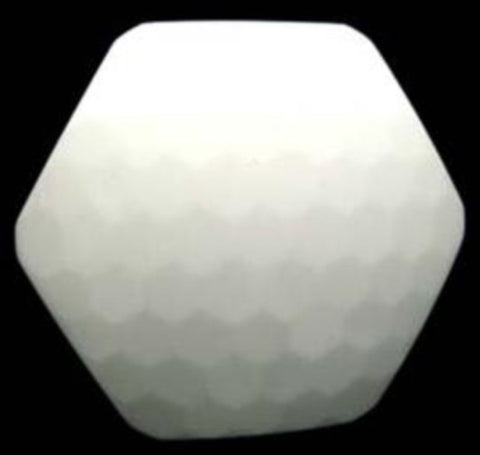 B2129 28mm White Honeycomb Gloss Hexagon Shape Shank Button - Ribbonmoon