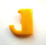 B7053 Letter J Alphabet Shank Button Yellow - Ribbonmoon