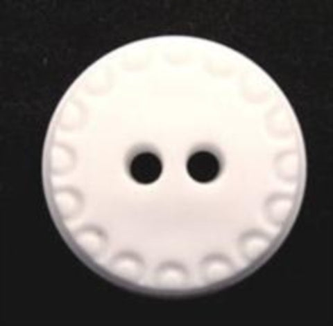 B7279 18mm Brilliant White Textured Matt 2 Hole Button - Ribbonmoon