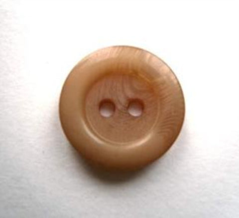 B16655 16mm Tonal Fawn 2 Hole Button, Matt Centre, Gloss Rim