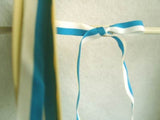 R5078 10mm Blue and White Taffeta Ribbon - Ribbonmoon