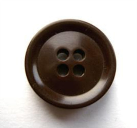 B17436 20mm Misty Dark Brown Glossy 4 Hole Button
