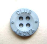 B6981 14mm Pale Blue Matt Centre 4 Hole Button "YACHT CLUB" Lettering - Ribbonmoon