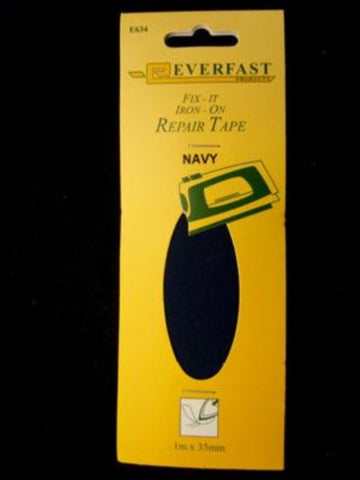 MENDIT15 35mm Navy Iron On Mending Fabric, 1 metre Pack - Ribbonmoon