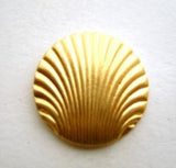 B9641 17mm Gold Plated Metal Shank Button, Shell Design - Ribbonmoon