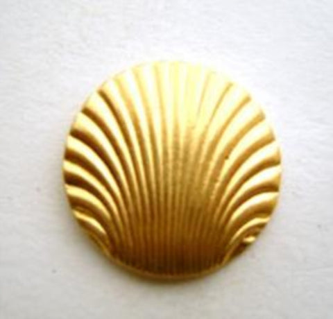 B9641 17mm Gold Plated Metal Shank Button, Shell Design - Ribbonmoon