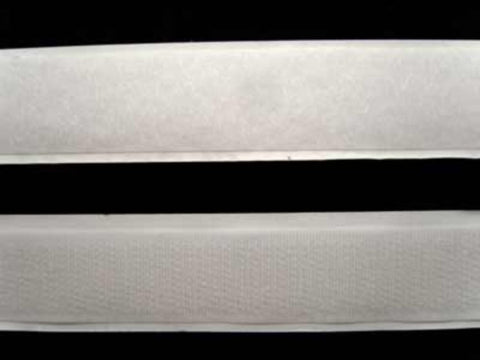 HL04 20mm White Hook and Loop Fastening Tape, Adhesive Backed Both Sides - Ribbonmoon
