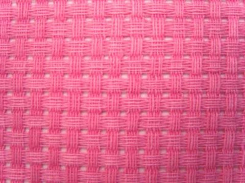 Embroidery Matting (Binca) Block Weave, Rose Pink 25cm x 35cm, 7 holes per inch. - Ribbonmoon
