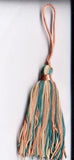 TAS12 Jade Green, Cream and Apricot Tassel