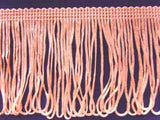 FT128 75mm Bright Peachy Pink Looped Dress Fringe - Ribbonmoon