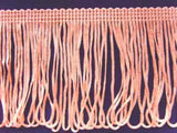 FT128 75mm Bright Peachy Pink Looped Dress Fringe - Ribbonmoon
