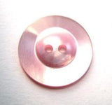 B17550 19mm Tonal Dusky Azalea Pink Pearlised Polyester 2 Hole Button - Ribbonmoon