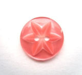 B13726 16mm Coral Pink Tint 2 Hole Polyester Star Button - Ribbonmoon