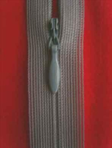 Z0091 23cm Mid Grey YKK Lightweight Closed End Concealed Zip - Ribbonmoon