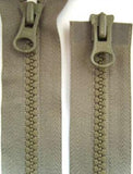 Z2672 76cm Grey Green YKK Double Ended Zip, Chunky Moulded Teeth No.6 - Ribbonmoon