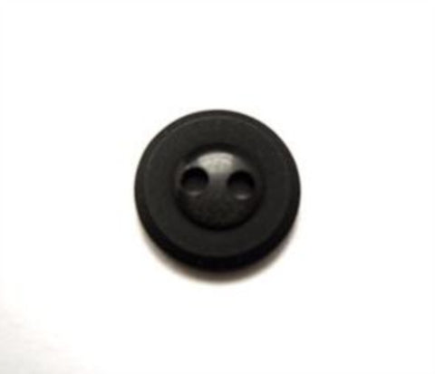 B10934 11mm Black 2 Hole Button with a Matt Rim - Ribbonmoon