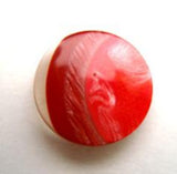 B14114 18mm Tonal Reds, Pinks and Clear Shank Button - Ribbonmoon