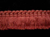 FT1631 24mm Deep Dusky Pink Cut Ruched Fringing - Ribbonmoon
