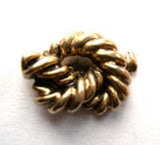 B5302 19mm Gilded Antique Gold Poly Knot Design Shank Button - Ribbonmoon