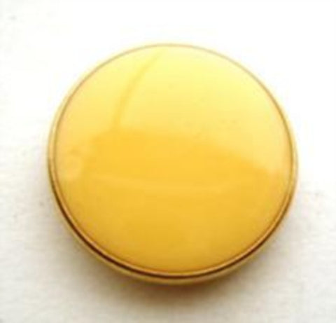 B9633 20mm Jasmine Gloss Shank Button with a Gilded Gold Rim - Ribbonmoon