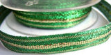 R6865 14mm Metallic Green and Gold Textured Lame Ribbon by Berisfords - Ribbonmoon
