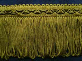 FT1120 6cm Pale Moss Green Looped Fringe on a Decorated Braid - Ribbonmoon