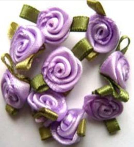 RB258 24mm Helio Lilac Satin Ribbon Rose - Ribbonmoon