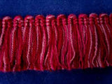 FT224 38mm Burgundy,Raspberry and Mauve Pink Cut Ruched Fringing - Ribbonmoon