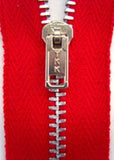 Z2512 YKK 18cm Red Metal Teeth Pin Lock No.3 Closed End Zip - Ribbonmoon