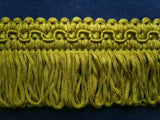 FT769 37mm Moss Green Looped Fringe on a Decorated Braid - Ribbonmoon