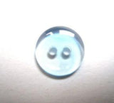 B15761 12mm Blue Tinted Clear Glass Effect Poly 2 Hole Button - Ribbonmoon