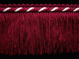 FT1856 5cm Pale Burgundy Cut Fringe, Pink on the Corded Braid