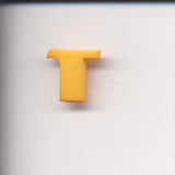B7084 Letter T Alphabet Shank Button Deep Yellow - Ribbonmoon