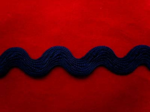 RIC21 16mm Navy Rayon Ric Rac Braid - Ribbonmoon